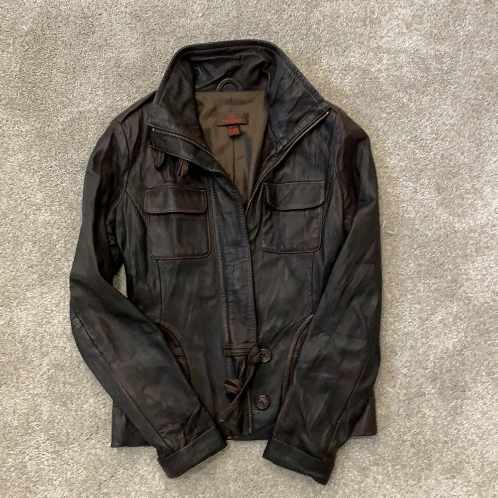 Womens brown leather jacket